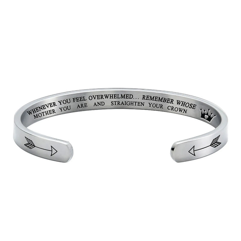 Unique Stainless Steel Cuff Bracelet Birthday Mom Step for Women