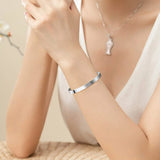 Unique Stainless Steel Cuff Bracelet Birthday Mom Step for Women