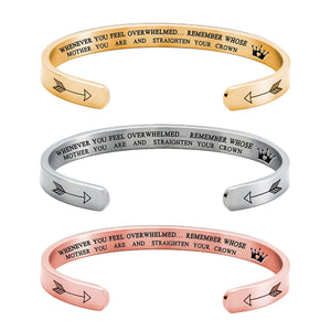 Unique Stainless Steel Cuff Bracelet Birthday Mom Step for Women