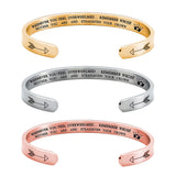 Unique Stainless Steel Cuff Bracelet Birthday Mom Step for Women