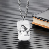 Custom Photo Necklace Dog Tag Engraved Pendant Keepsake