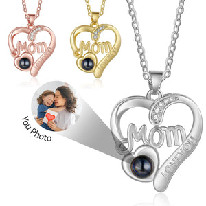 Personalized MOM Projection Necklace Love Heart Pendant