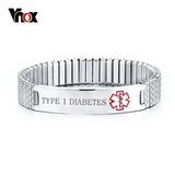 Mothers Personalized Medical Alert Bracelet Engraved DIABETES Emergency Rescue