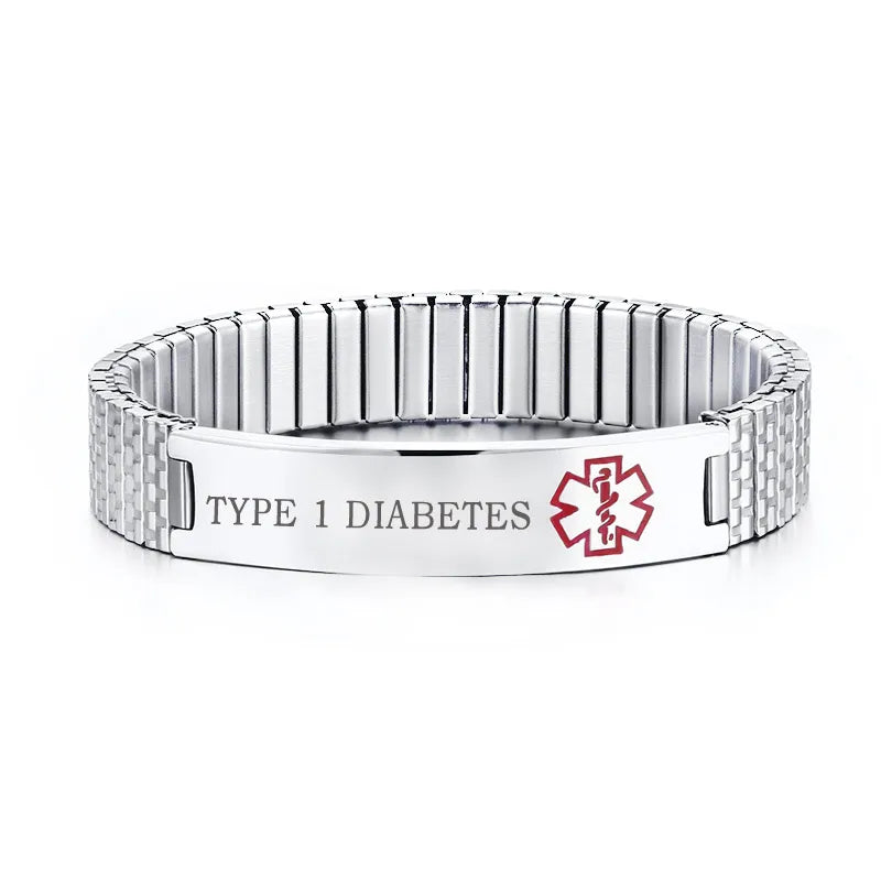 Mothers Personalized Medical Alert Bracelet Engraved DIABETES Emergency Rescue