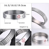 Mothers Personalized Medical Alert Bracelet Engraved DIABETES Emergency Rescue