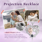Mom-Daughter Photo Projection Necklace Love Heart Pendants