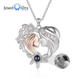 Mom-Daughter Photo Projection Necklace Love Heart Pendants