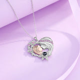 Mom-Daughter Photo Projection Necklace Love Heart Pendants