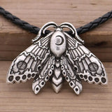 Moths Necklace Butterfly Pendant Moon Rune Women Necklace