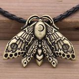 Moths Necklace Butterfly Pendant Moon Rune Women Necklace