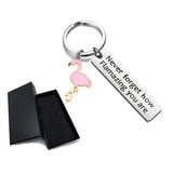 Flamingo Keychain Never Forget How Flamazing You Are Key Ring