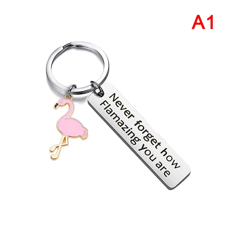 Flamingo Keychain Never Forget How Flamazing You Are Key Ring