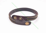 Motorcycle Brass Claw Beads Rivet Studs Leather Bracelet