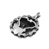 Motorcycle Skull Pendant Necklace Stainless Steel Chain