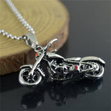 Motorcycle Necklace Stainless Steel Rider's Pendant Retro Punk Rock Style