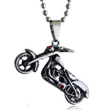 Motorcycle Necklace Stainless Steel Rider's Pendant Retro Punk Rock Style