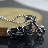 Motorcycle Necklace Stainless Steel Rider's Pendant Retro Punk Rock Style
