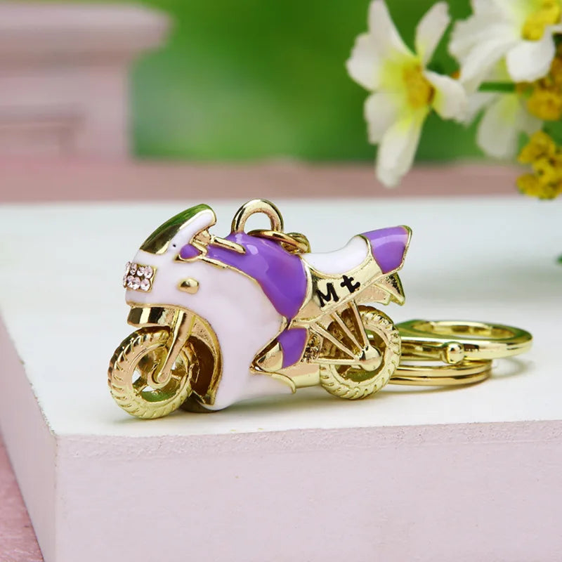 Motorcycle Pendants KeyChain Bag Charm Metal Key Holder 3D Crafts Key Chain