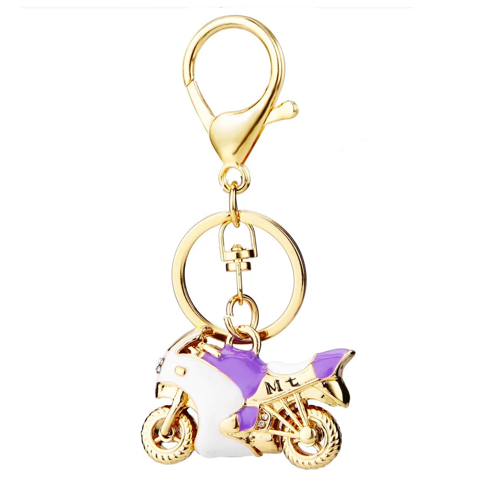 Motorcycle Pendants KeyChain Bag Charm Metal Key Holder 3D Crafts Key Chain