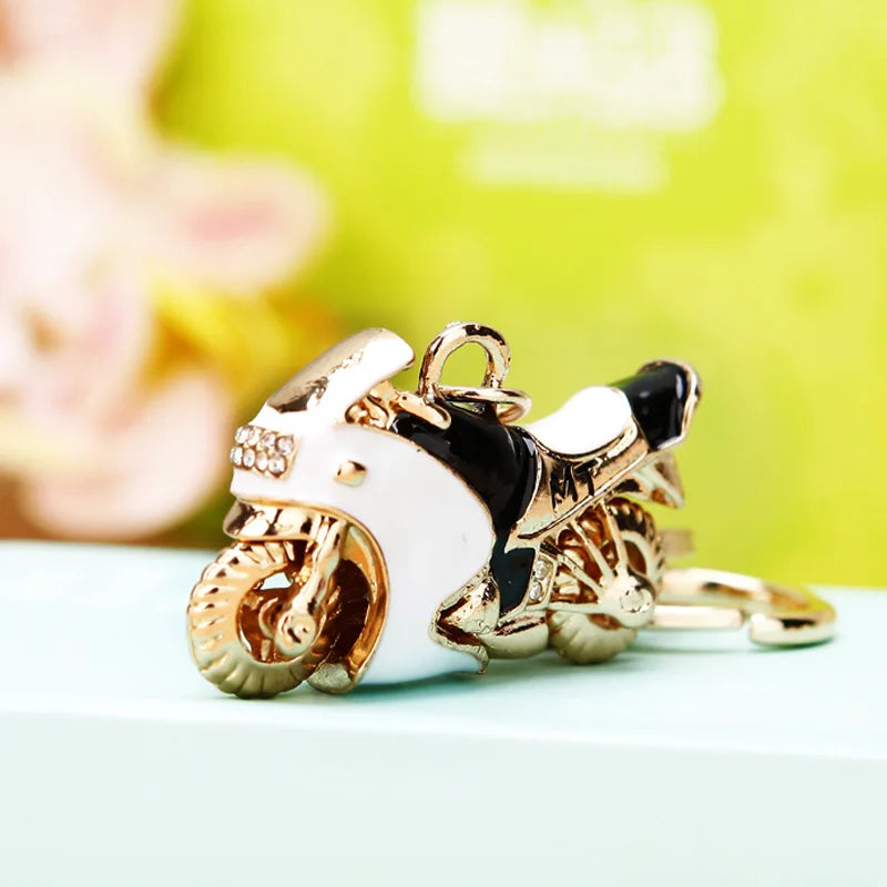 Motorcycle Pendants KeyChain Bag Charm Metal Key Holder 3D Crafts Key Chain