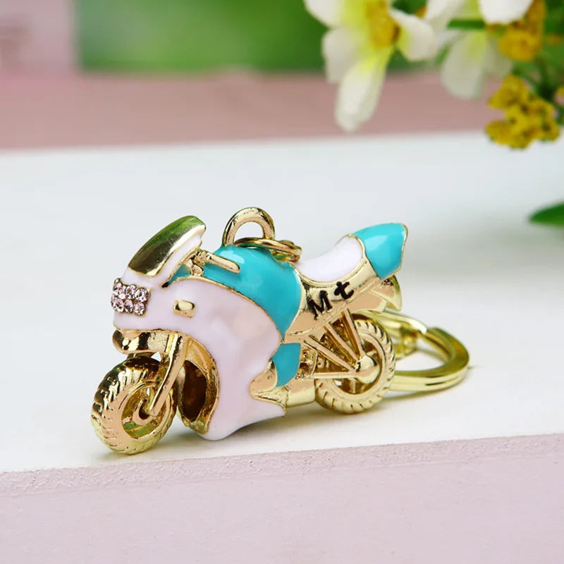 Motorcycle Pendants KeyChain Bag Charm Metal Key Holder 3D Crafts Key Chain