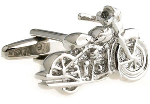 Silver Motorcycle Style Copper Cuff Links