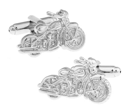 Silver Motorcycle Style Copper Cuff Links