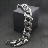 Dead Skeleton Stainless Steel Biker Bracelet