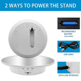Rotating Display Stand, 7.87Inch, Mirror Covered Turntable Stand (White)