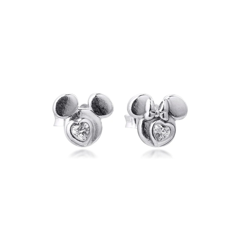 Mouse Silhouette Stud Earrings Sterling Silver Gift Jewelry