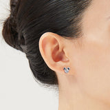 Mouse Silhouette Stud Earrings Sterling Silver Gift Jewelry