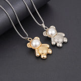 Violent Bear Pendant Necklace Titanium Steel HipHop Punk Sweater Chain