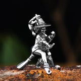 Witch On Broomstick Halloween Charm Pendant - Magician Pendants