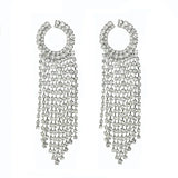 Zircon Geometric Tassel Earrings for Women