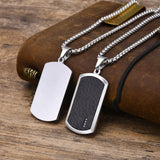 Mprainbow Men Hammered Dog Tag Necklace Stainless Steel Square Collar