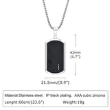 Mprainbow Men Hammered Dog Tag Necklace Stainless Steel Square Collar