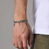 Mprainbow 9MM Water-resistant Cuban Chain Bracelet, Stainless Steel