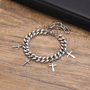 Mprainbow 9MM Water-resistant Cuban Chain Bracelet, Stainless Steel