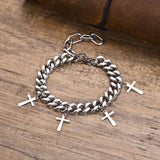 Mprainbow 9MM Water-resistant Cuban Chain Bracelet, Stainless Steel