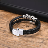 Mprainbow Dragon Charm Bracelet, Leather Rope Wristband for Him