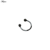 16G Titanium Steel Horseshoe Ring Zircon Earrings Nose Ring