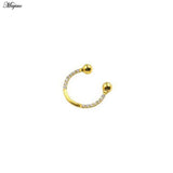 16G Titanium Steel Horseshoe Ring Zircon Earrings Nose Ring