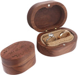Mr & Mrs Brown Wedding Ring Box Retro Wood Ring Bearer