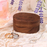 Mr & Mrs Brown Wedding Ring Box Retro Wood Ring Bearer