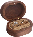 Mr & Mrs Brown Wedding Ring Box Retro Wood Ring Bearer