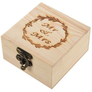Vintage Wooden Ring Box Rustic Wedding Decoration
