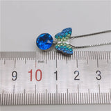 Butterfly Rhinestones Pendant Necklace Girl's Gift For Women Wedding Party Jewel