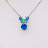 Butterfly Rhinestones Pendant Necklace Girl's Gift For Women Wedding Party Jewel