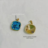 12mm Evil Eye Crystal Pendant Settings for DIY Earrings