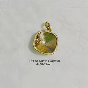 12mm Evil Eye Crystal Pendant Settings for DIY Earrings